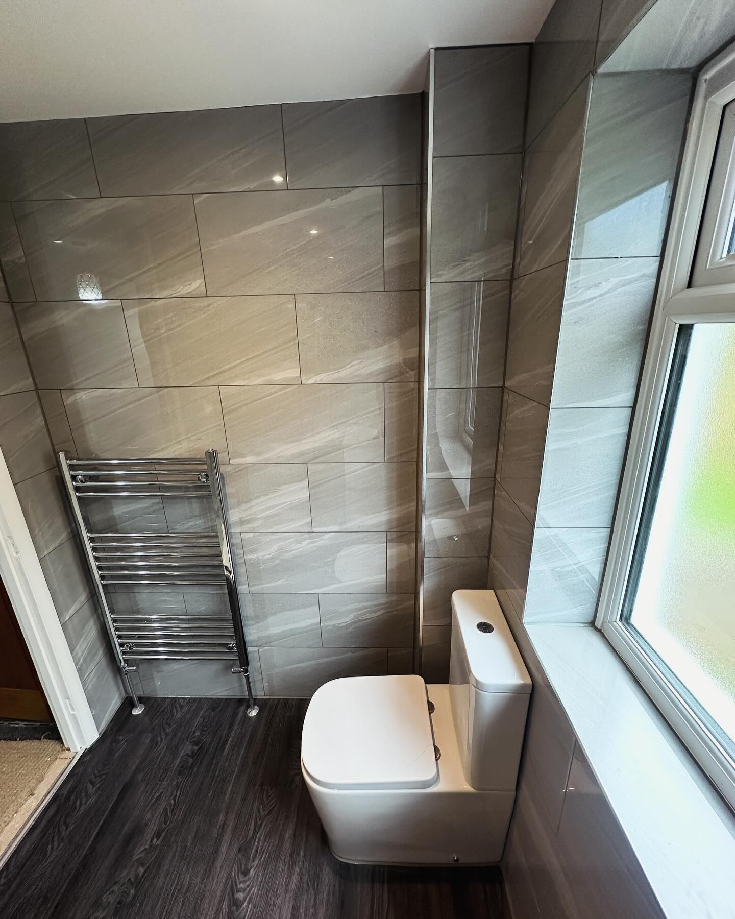 New fitted bathroom with walk-in shower