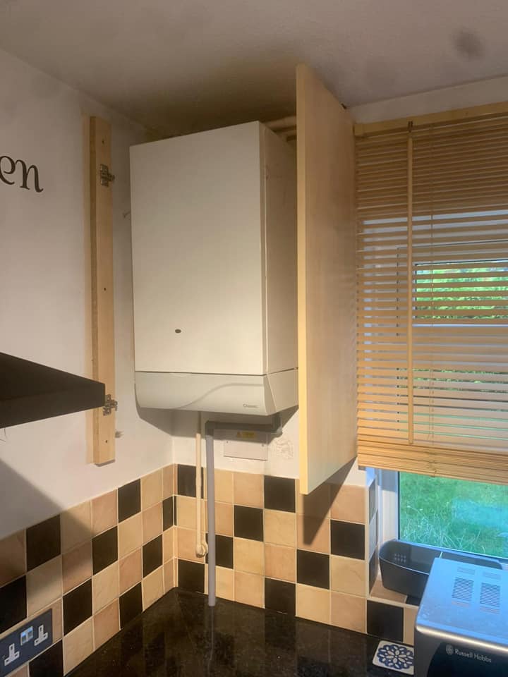 New boiler installed in a kitchen
